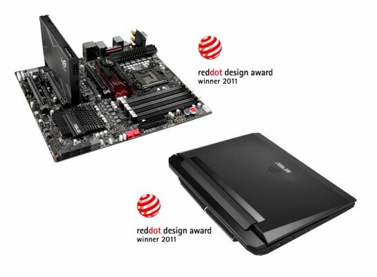 red dot design award for ASUS G74 and Rampage III Black Edition